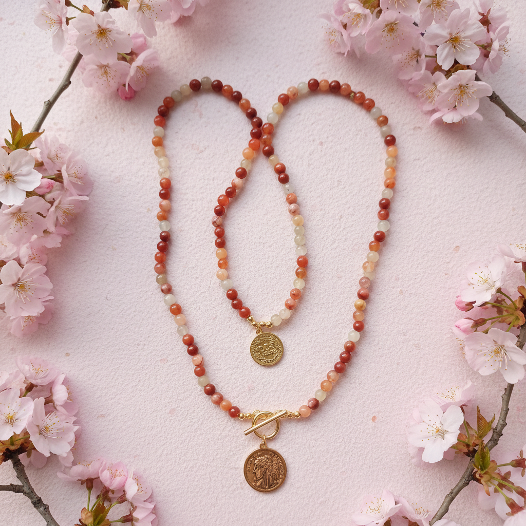 Collar coral primavera